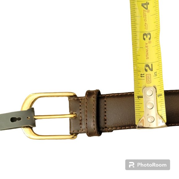 Surrey by Swank Brown Leather Split Cowhide w Belt Brass Buckle in Size 42 New - Picture 8 of 11